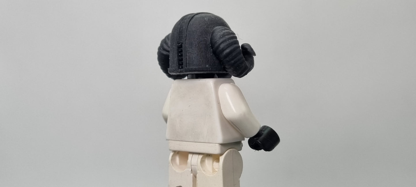 Building toy custom 3D printed galaxy wars medieval bucket helmet with round horns on the side!