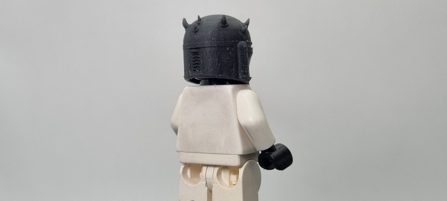 Building toy custom 3D printed galaxy wars bucket helmet with small spikes!