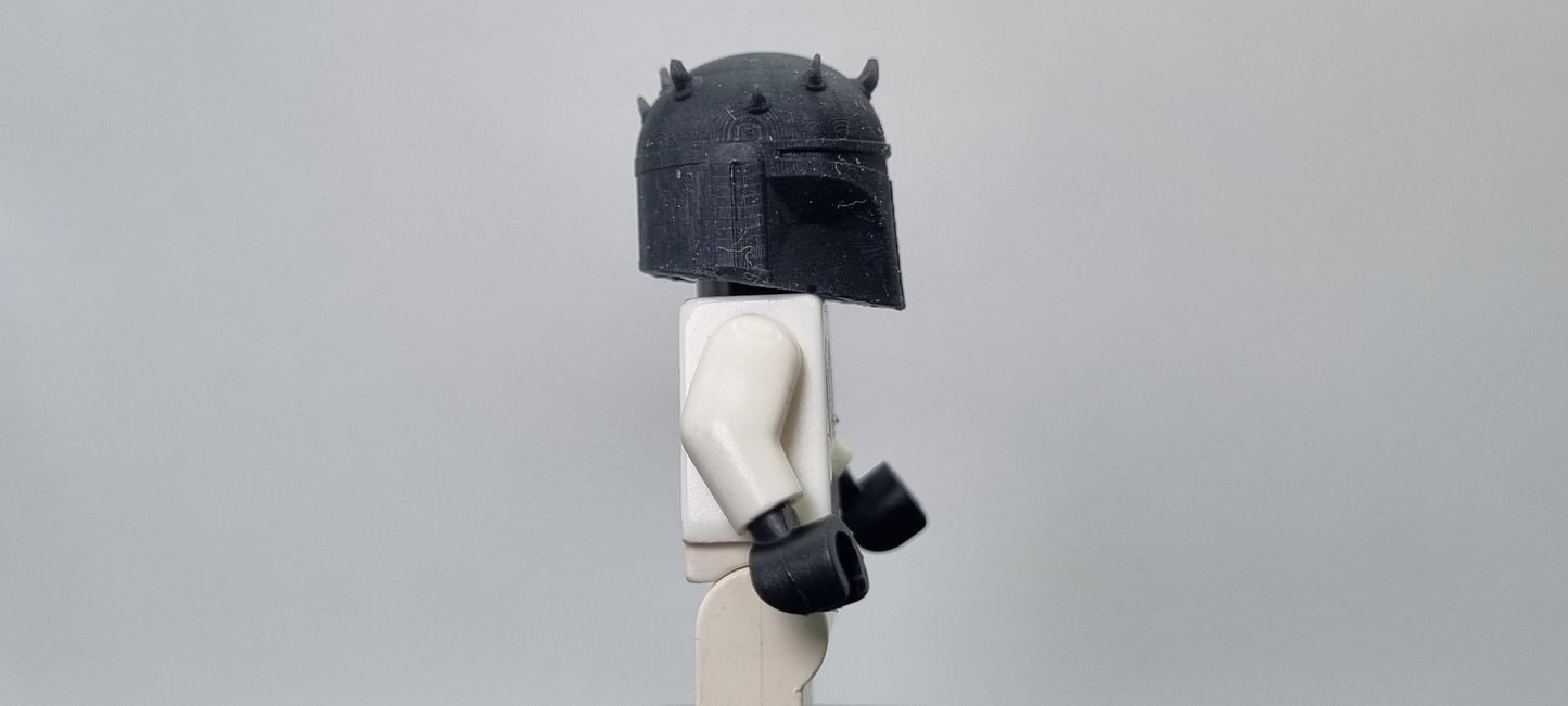 Building toy custom 3D printed galaxy wars bucket helmet with small spikes!