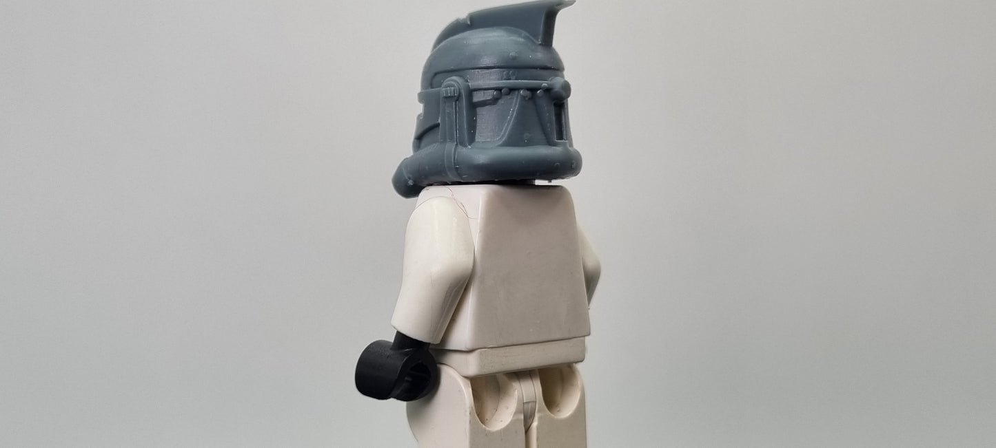 Building toy custom 3D printed galaxy wars second phase helmet with shark fin in the back! Printed in high resolution 12k!