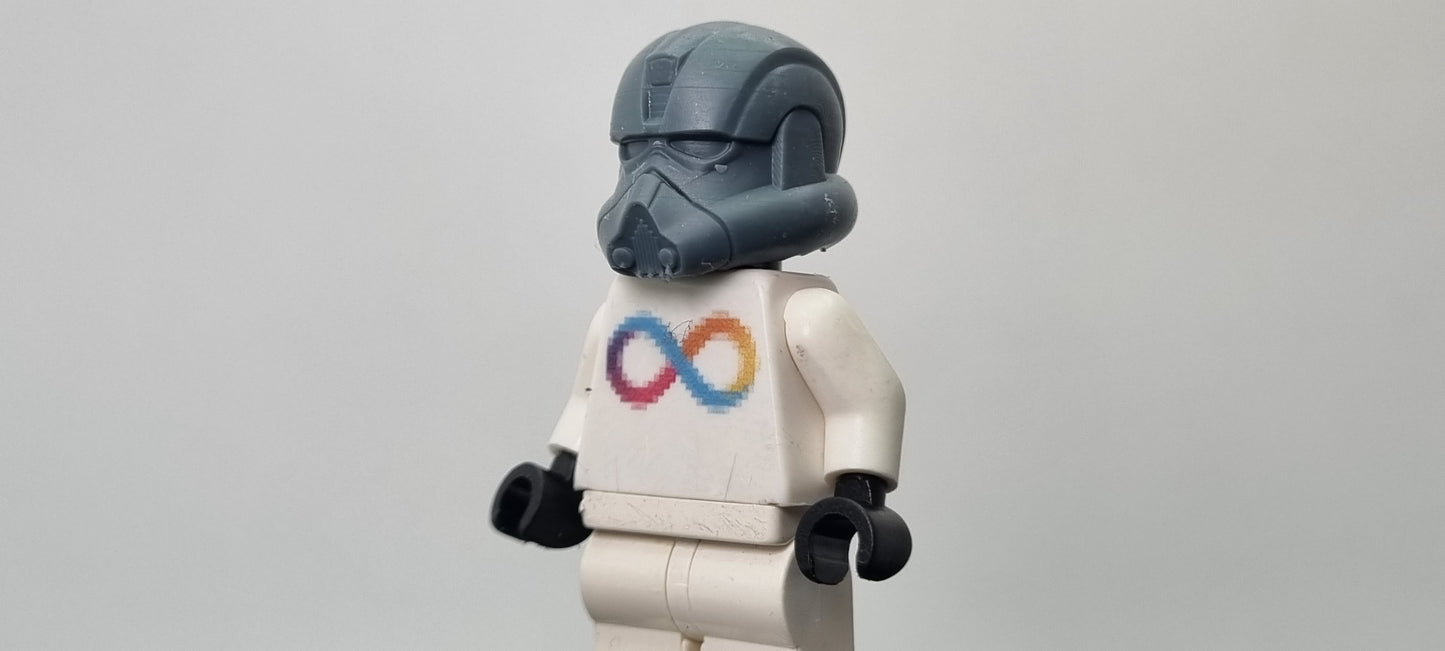 Building toy custom 3D printed galaxy wars snow clone commander helmet! Printed in high resolution 12k!