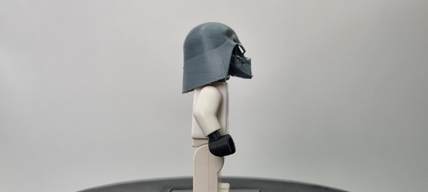 Building toy custom 3D printed galaxy wars the dark lord broken helmet! Printed in high resolution 12k!