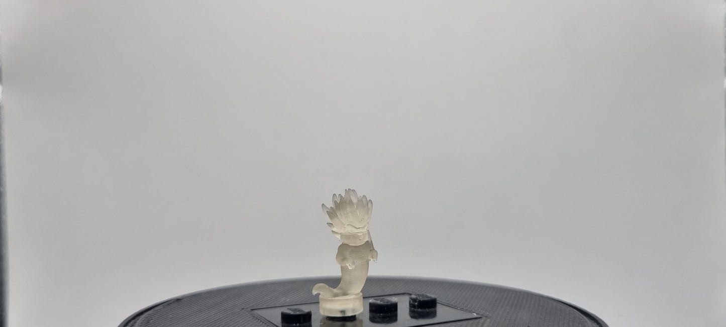 Building toy custom 3D printed little ghost with spikey hair!