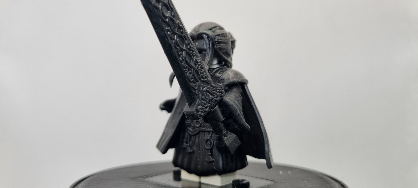 Building toy custom 3D printed masked swordsman