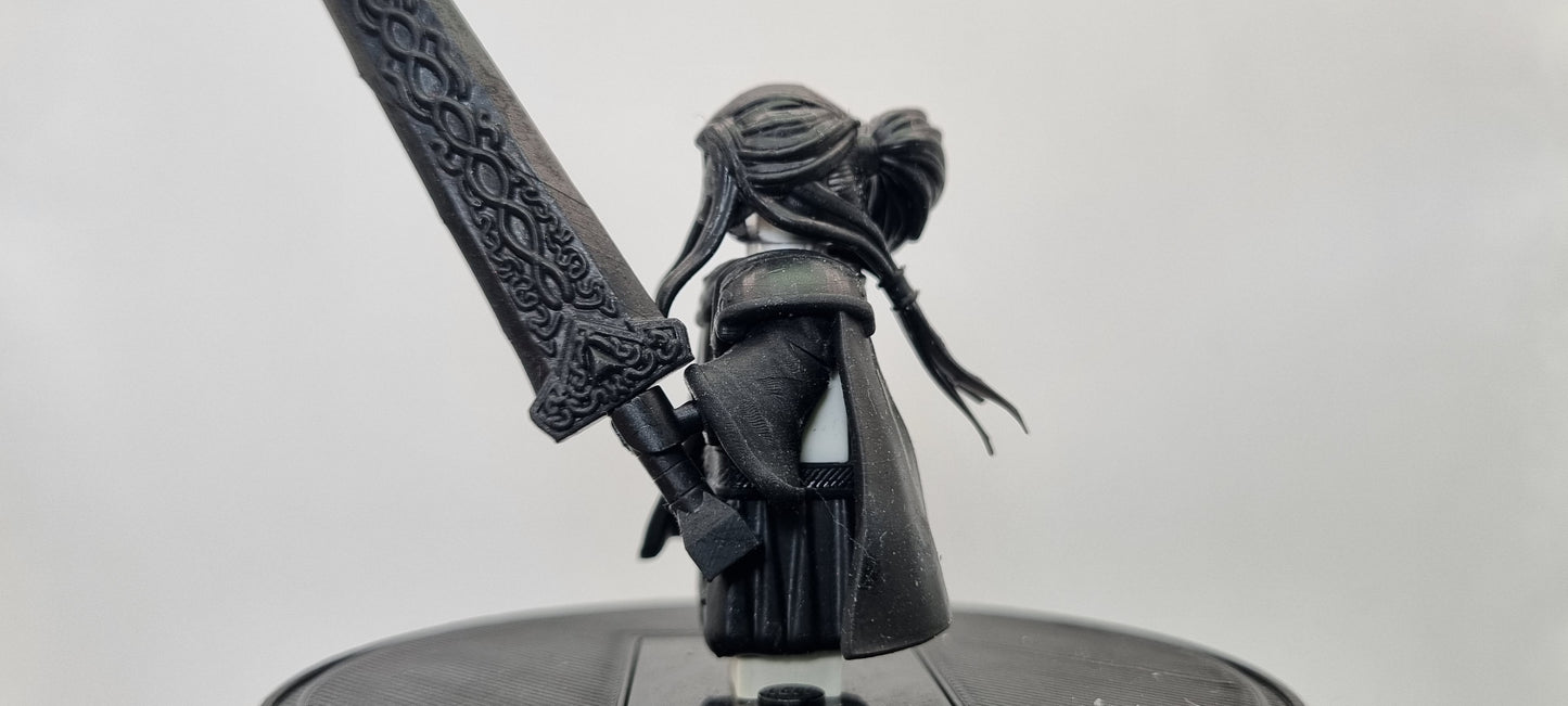 Building toy custom 3D printed masked swordsman