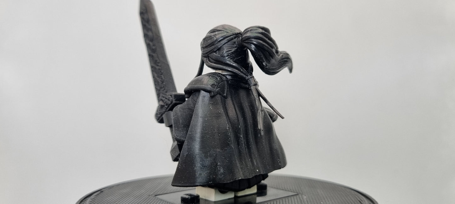 Building toy custom 3D printed masked swordsman