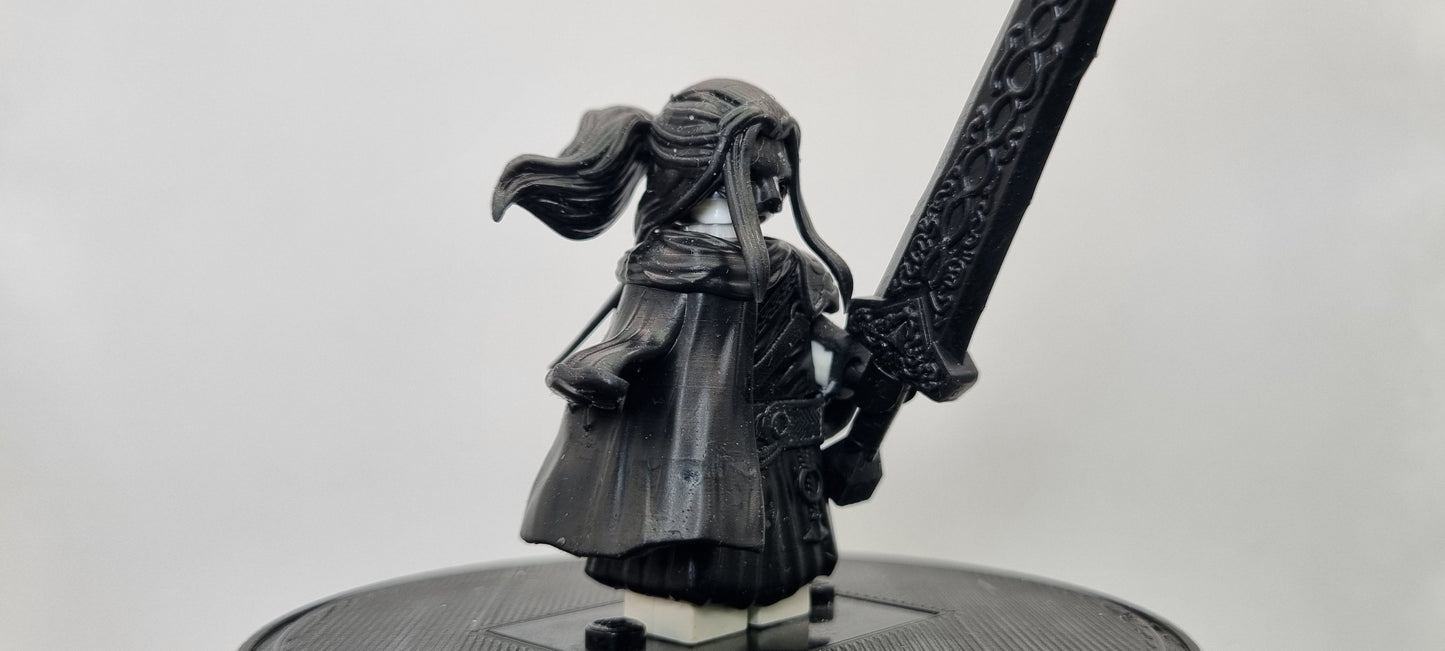 Building toy custom 3D printed masked swordsman