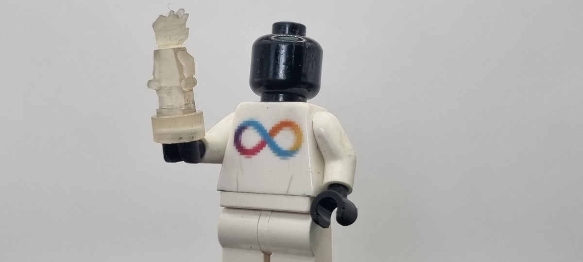 Translucent Minifigure Building toy custom 3D printed watching wearing hero translucent heat ...