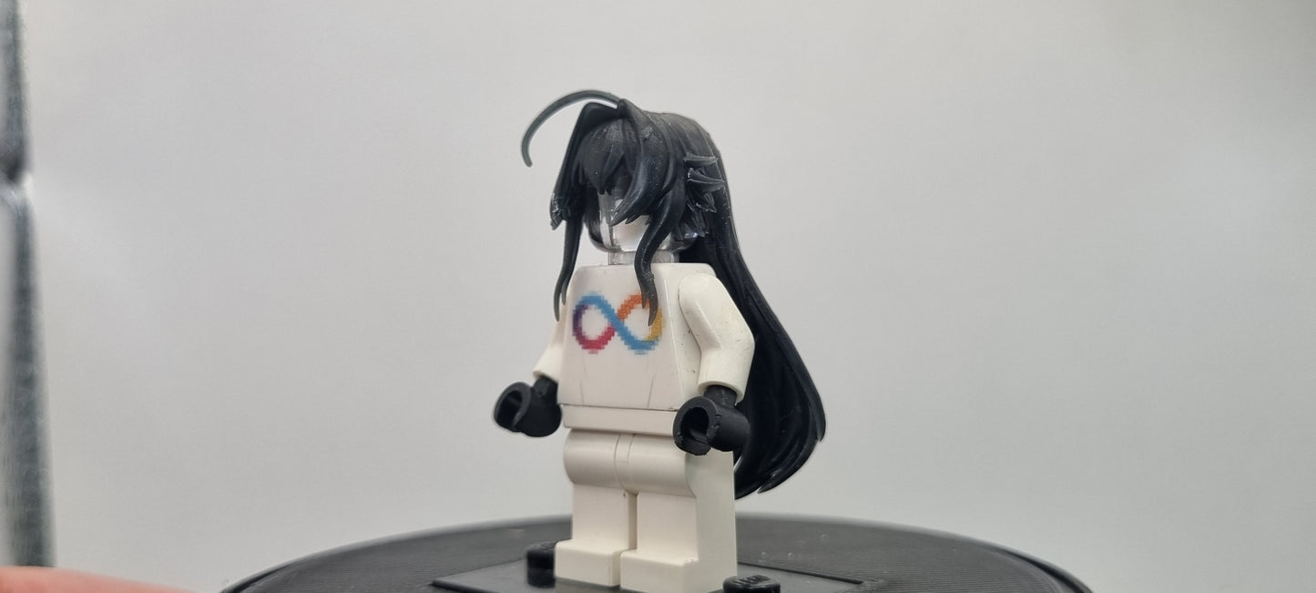 Building toy custom 3D printed waifu hair v2