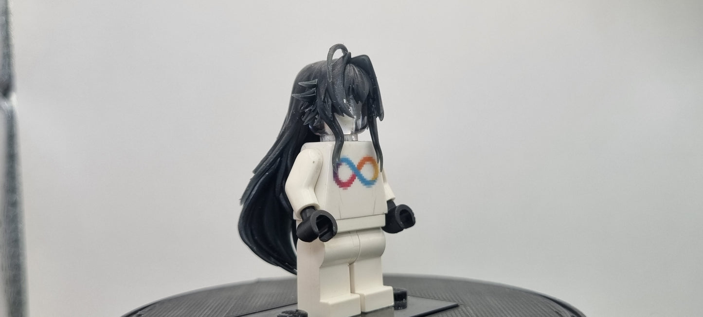 Building toy custom 3D printed waifu hair v2