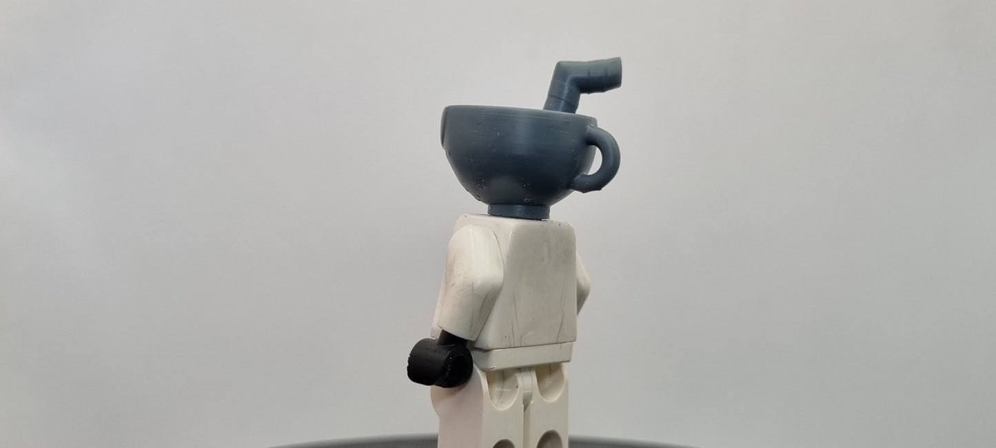 Building toy custom 3D printed beverage head bent straw