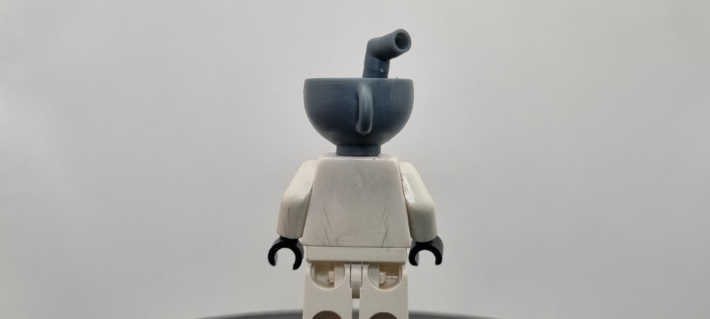 Building toy custom 3D printed beverage head bent straw