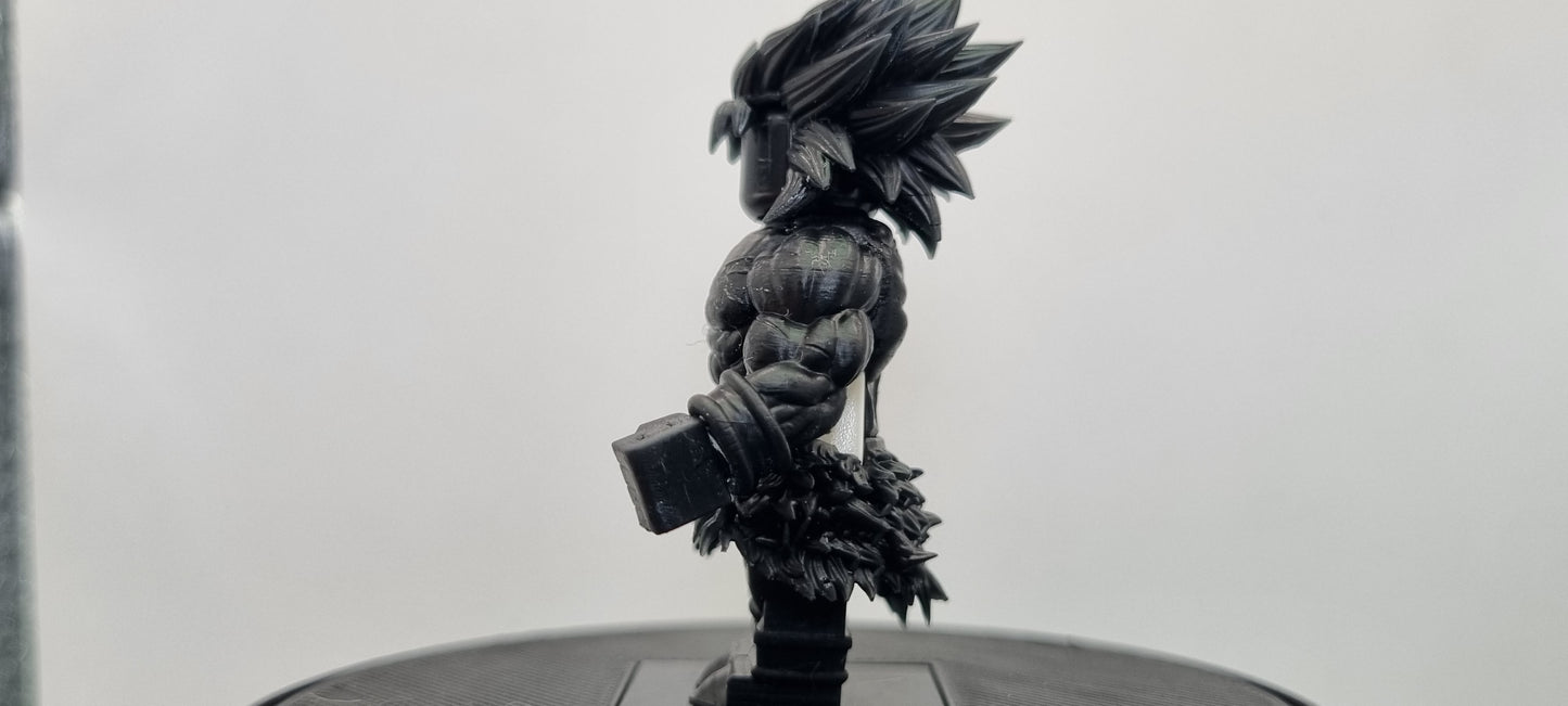 Building toy custom 3D printed buffed extreme spikey hair dude!