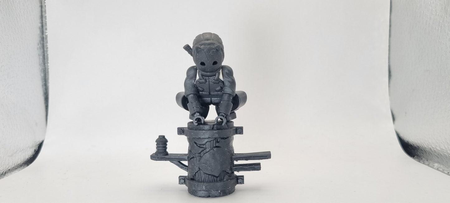 Building toy custom 3D printed ninja on pole