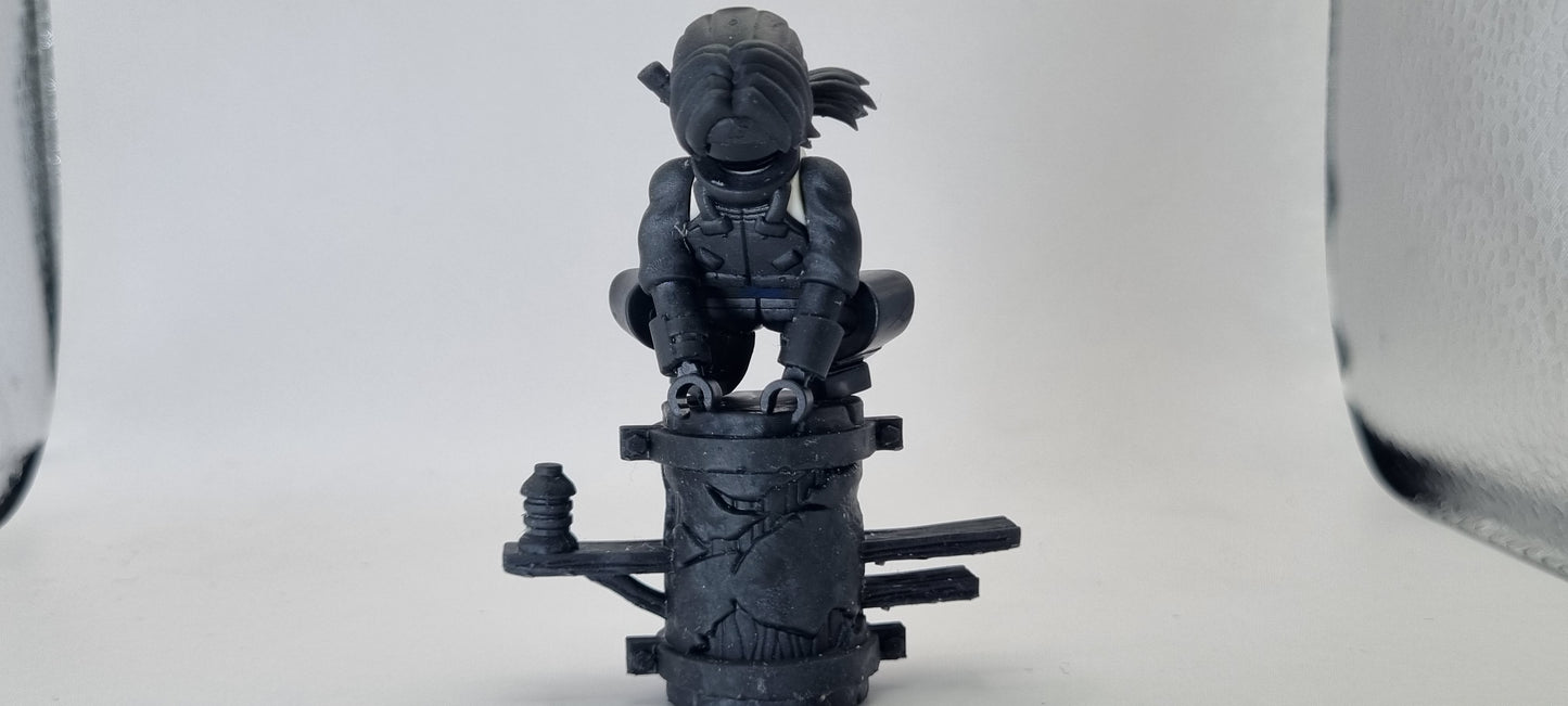 Building toy custom 3D printed ninja on pole