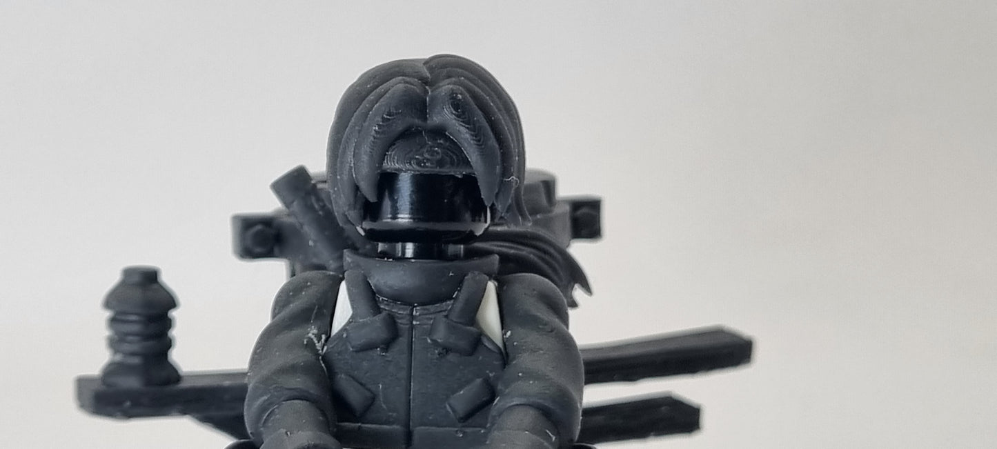 Building toy custom 3D printed ninja on pole