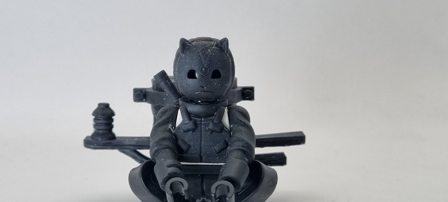 Building toy custom 3D printed ninja on pole