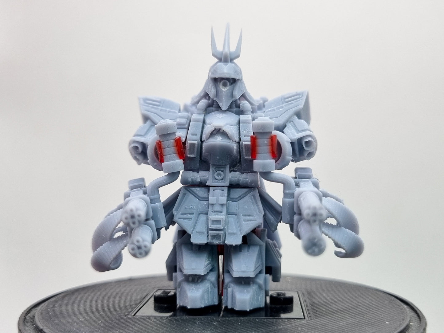 Building toy custom 3D printed big red evil mech warrior!