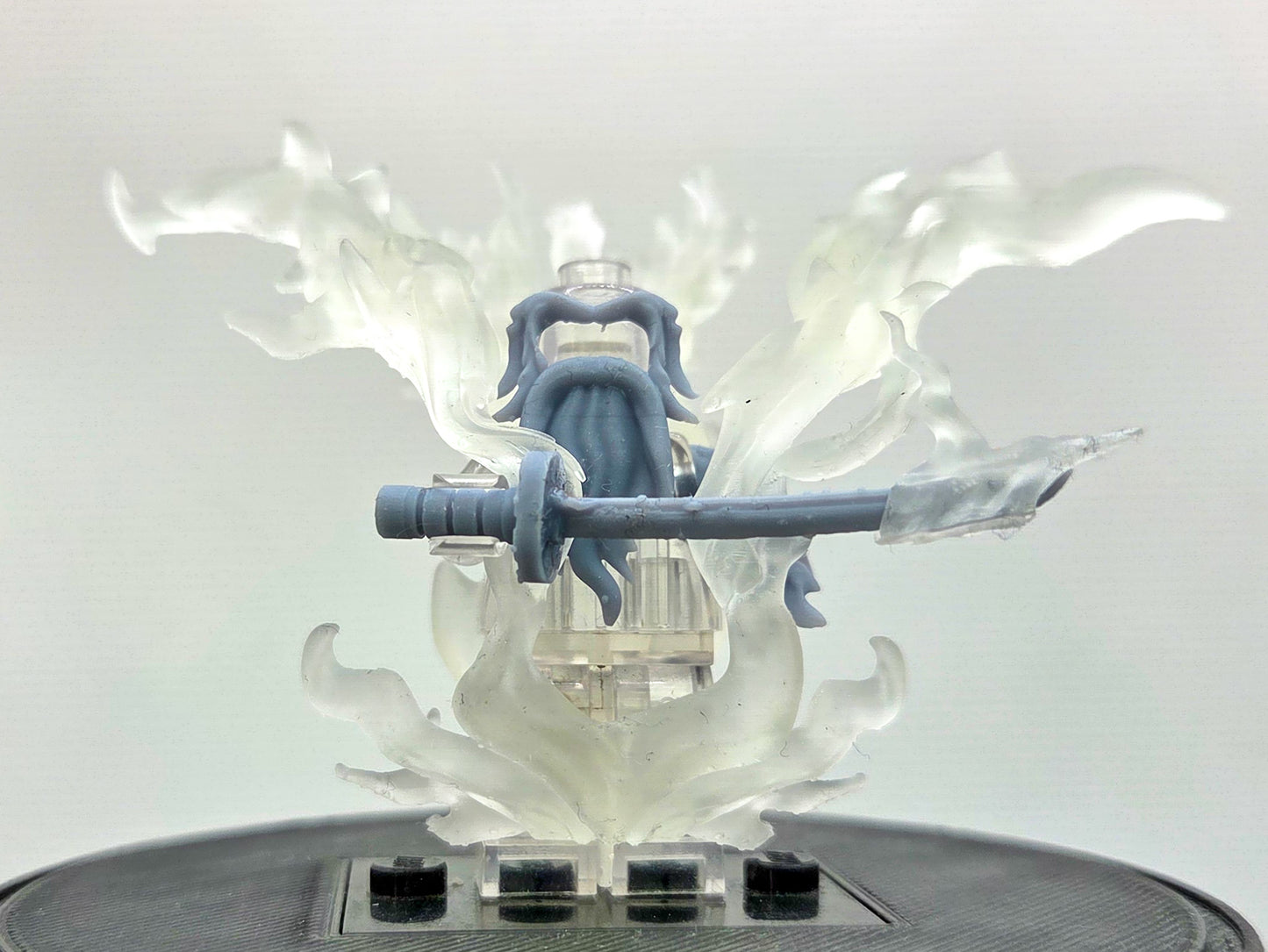 Custom 3D printed bald old guy in flames!