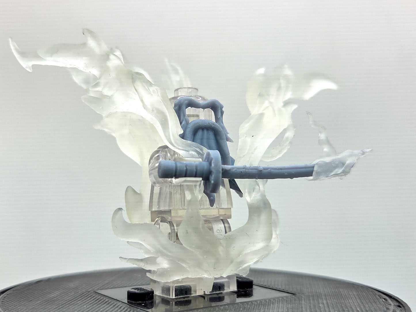 Custom 3D printed bald old guy in flames!