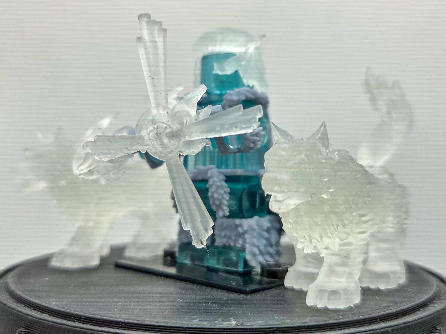 Custom 3D printed number 1 guy with wolves!