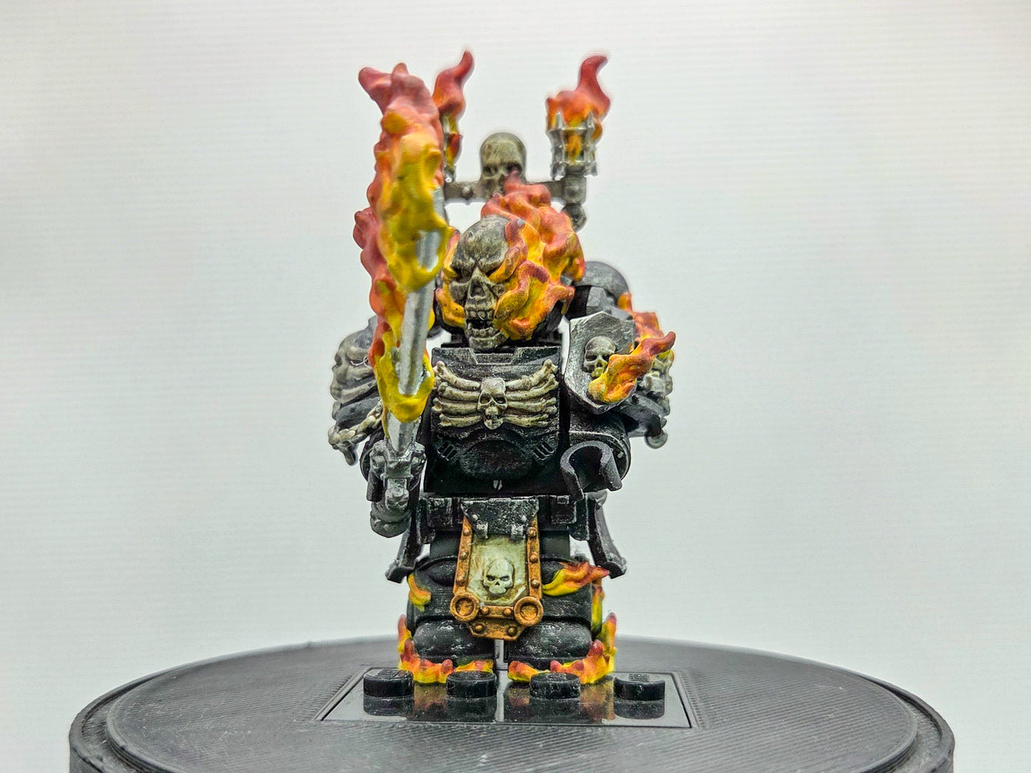 Custom 3D printed space warrior on fire painted!