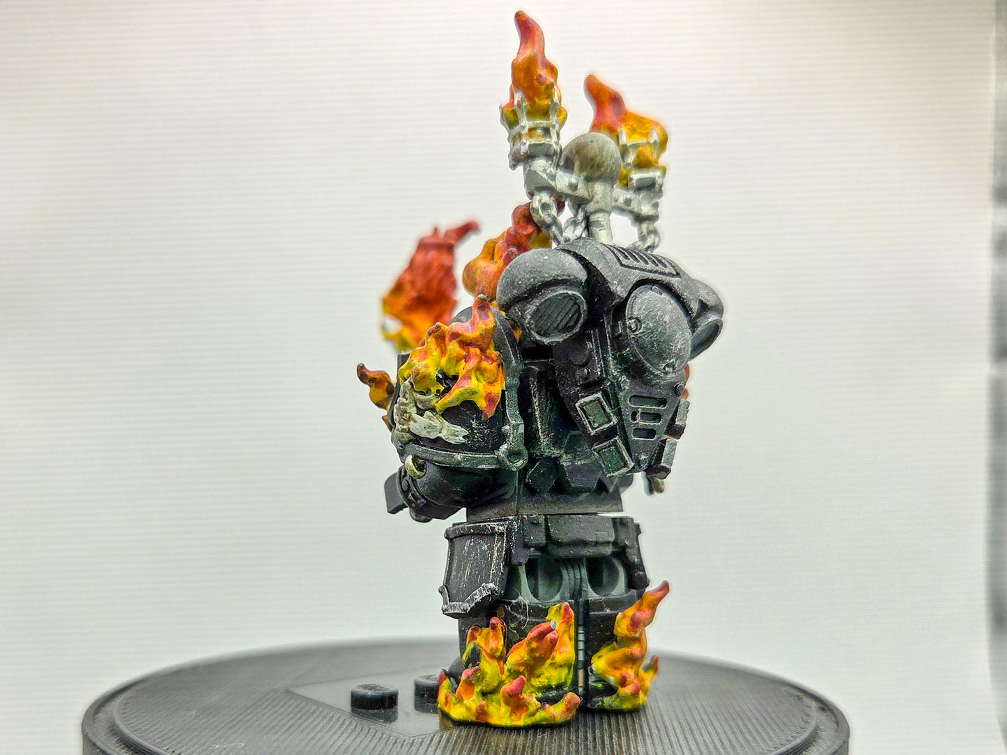 Custom 3D printed space warrior on fire painted!