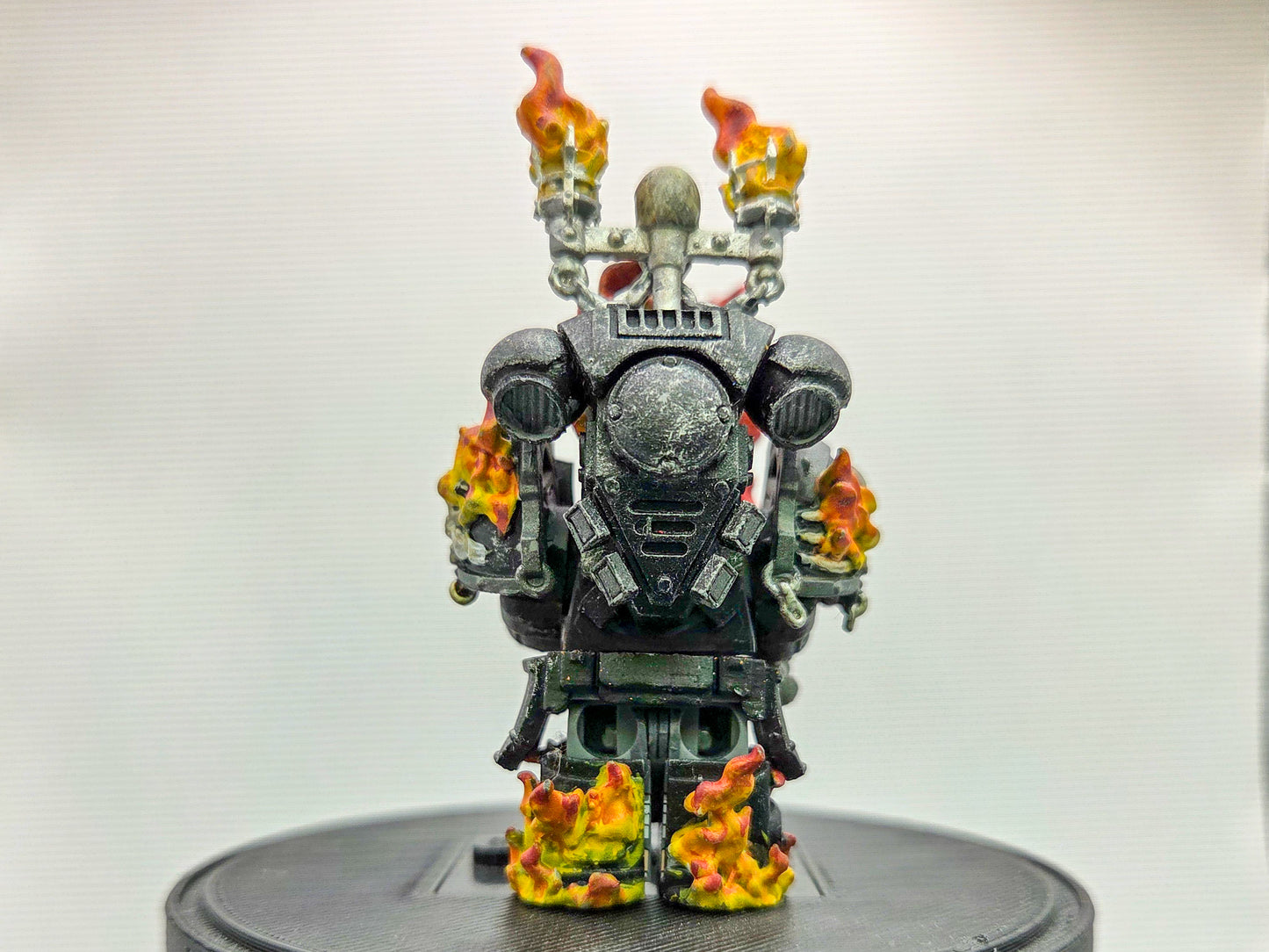 Custom 3D printed space warrior on fire painted!