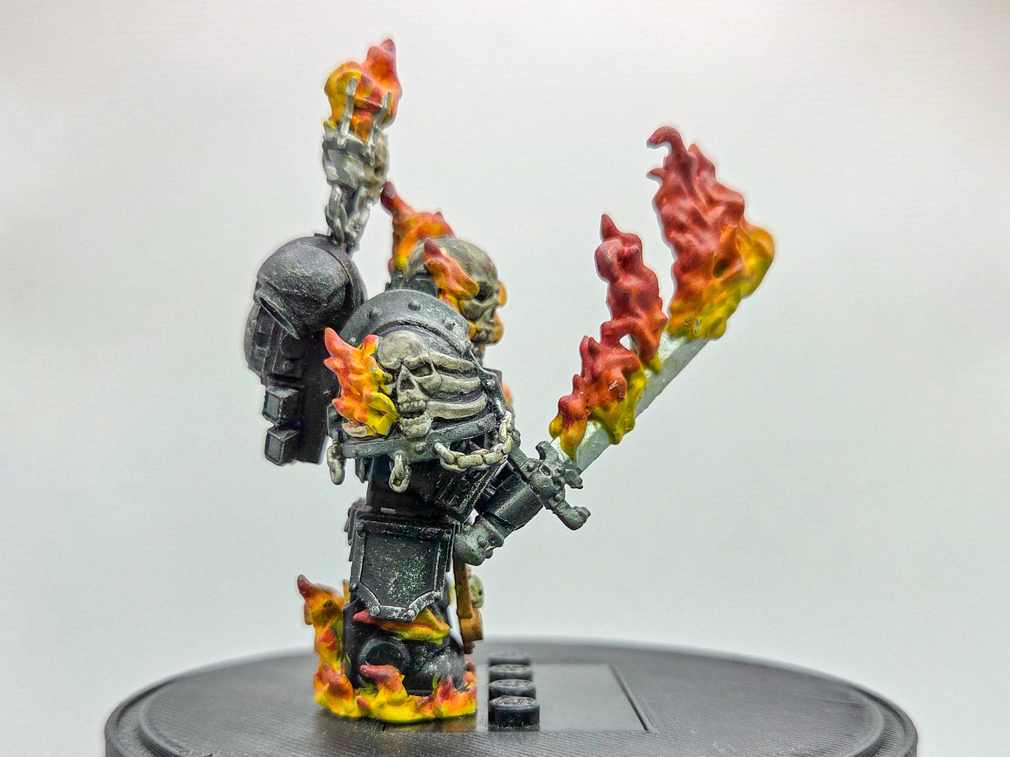 Custom 3D printed space warrior on fire painted!