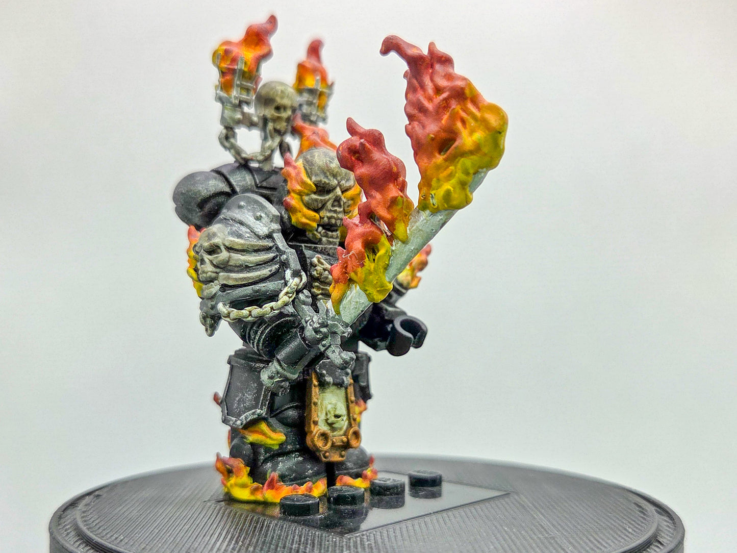 Custom 3D printed space warrior on fire painted!