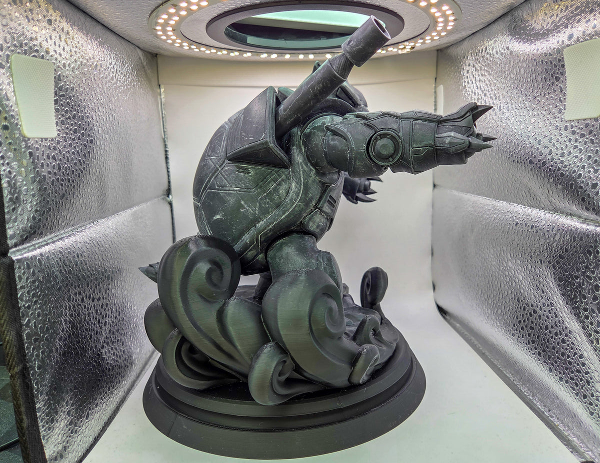Custom 3D printed mecha turtle statue!