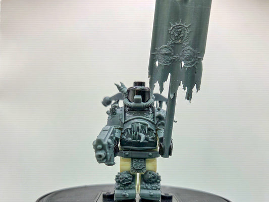 Custom 3D printed plagued space warrior waving flag!
