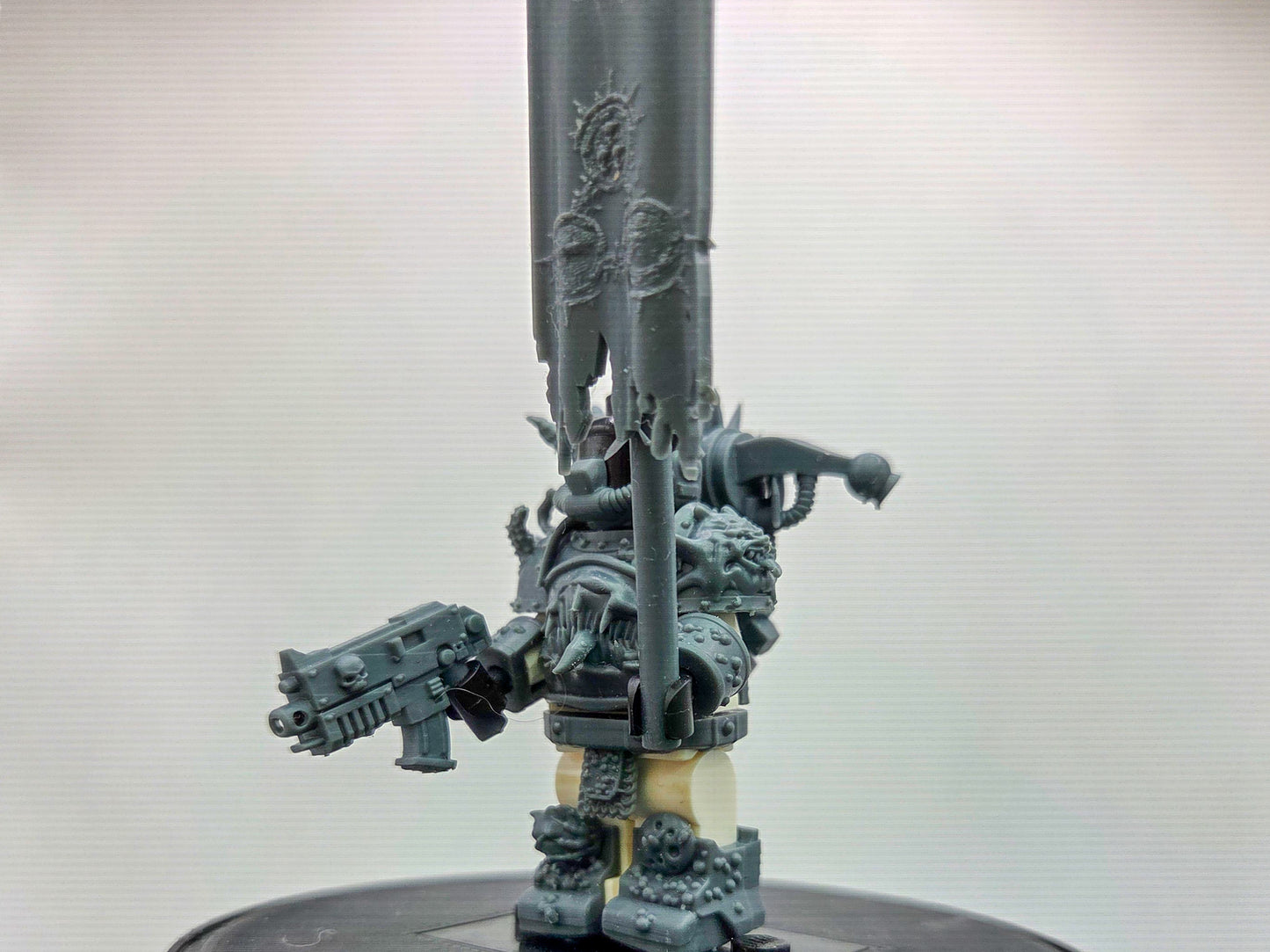 Custom 3D printed plagued space warrior waving flag!
