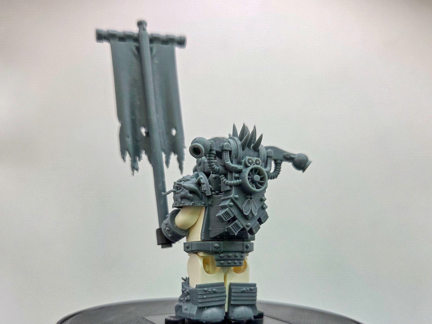Custom 3D printed plagued space warrior waving flag!