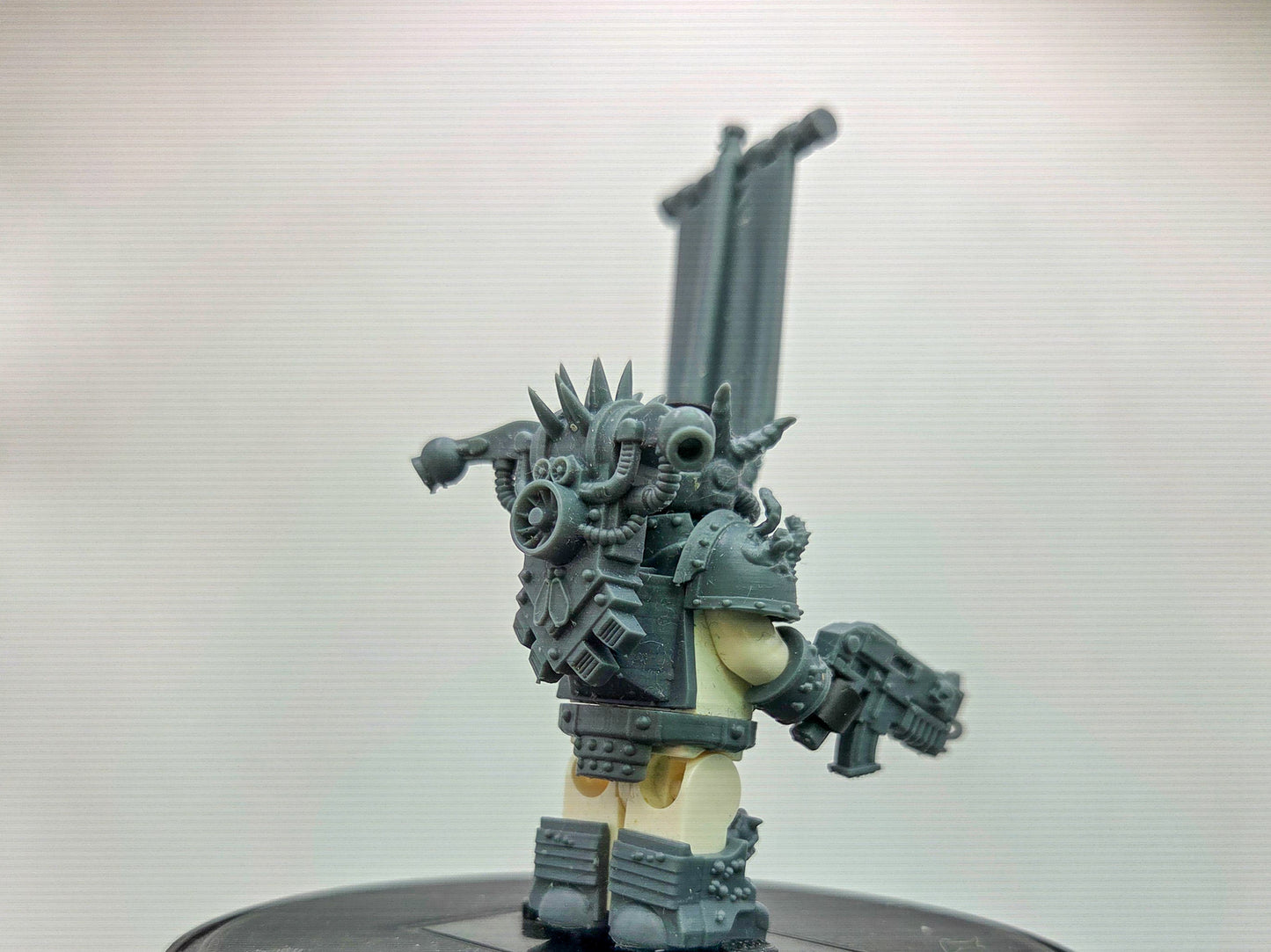 Custom 3D printed plagued space warrior waving flag!
