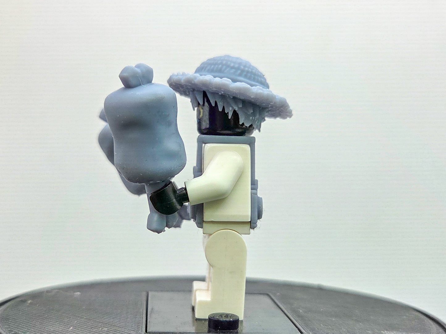 Custom 3D printed rubber pirate ready to eat for movie!