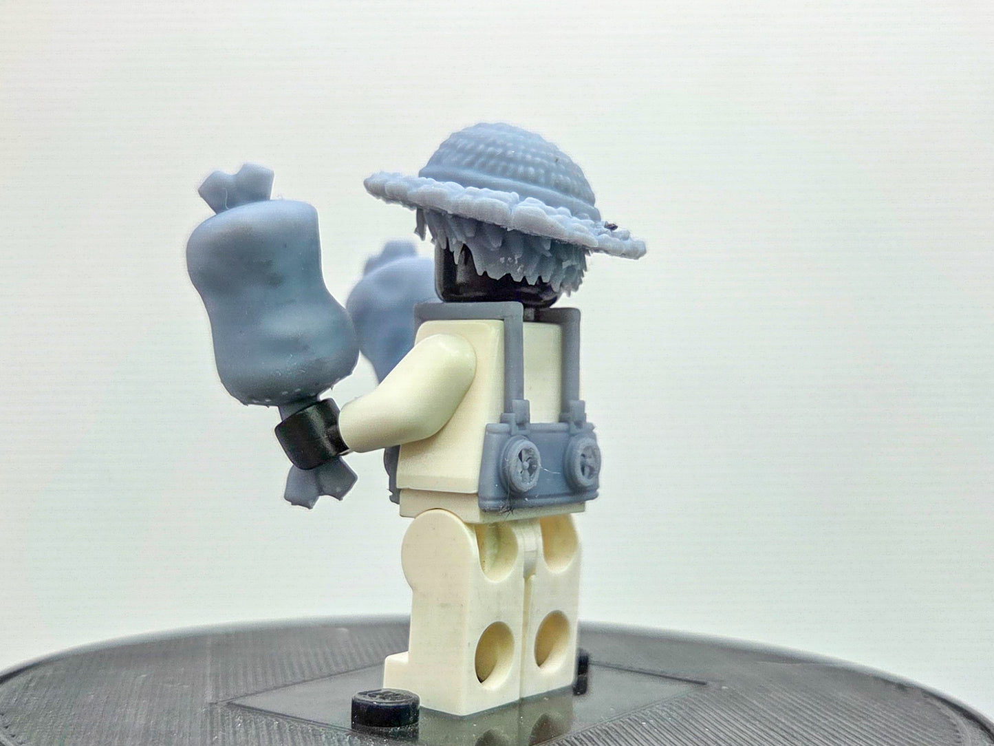 Custom 3D printed rubber pirate ready to eat for movie!