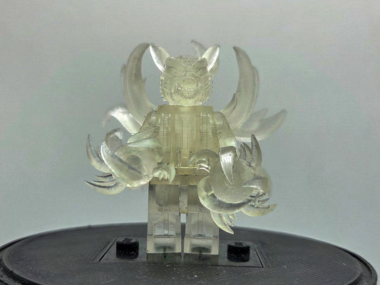 Custom 3D printed ninja fox with a lot of tails humanized form in clear!