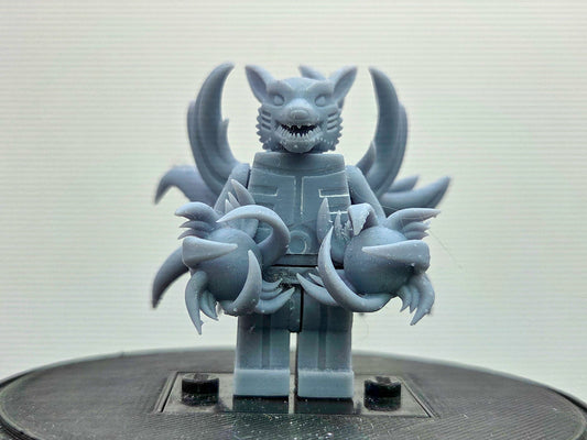 Custom 3D printed ninja fox with a lot of tails humanized form