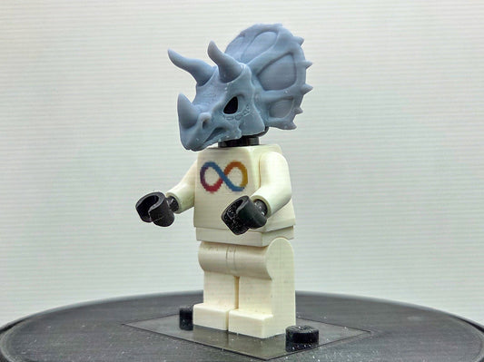Custom 3D printed dino triceratops head
