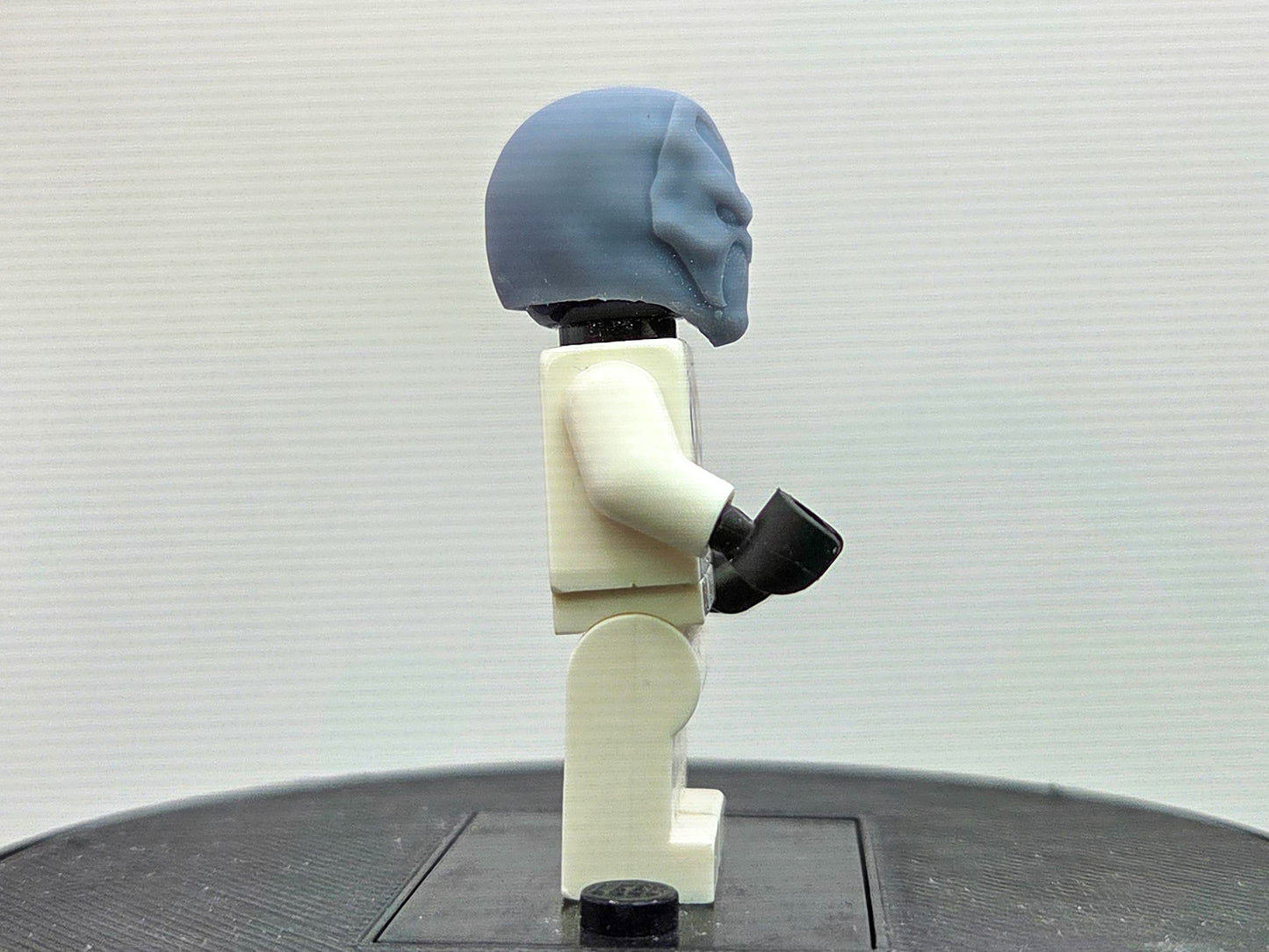 Custom 3D printed helmet of hero in black!