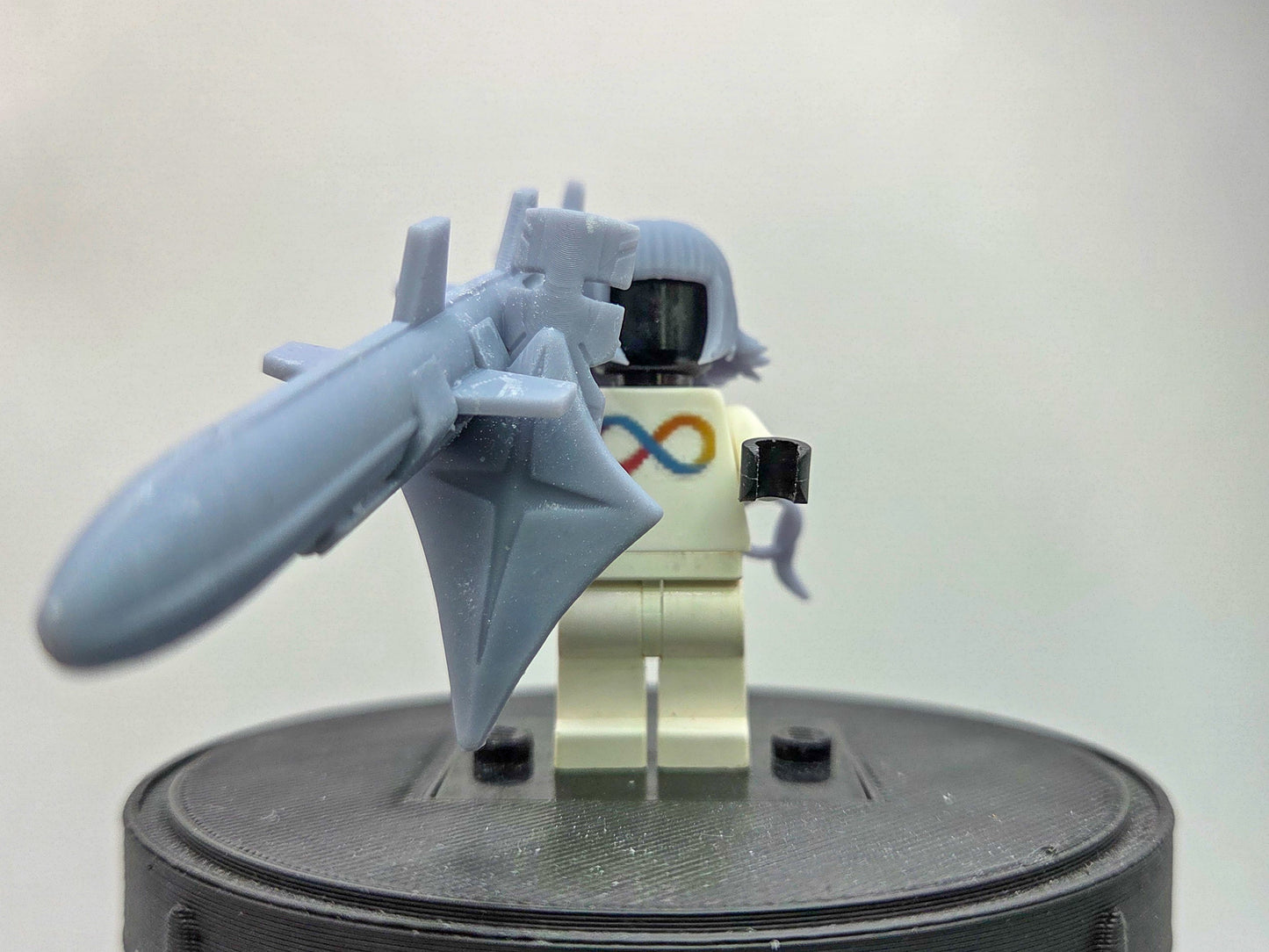 Custom 3D printed female soul fighter with giant rocket!