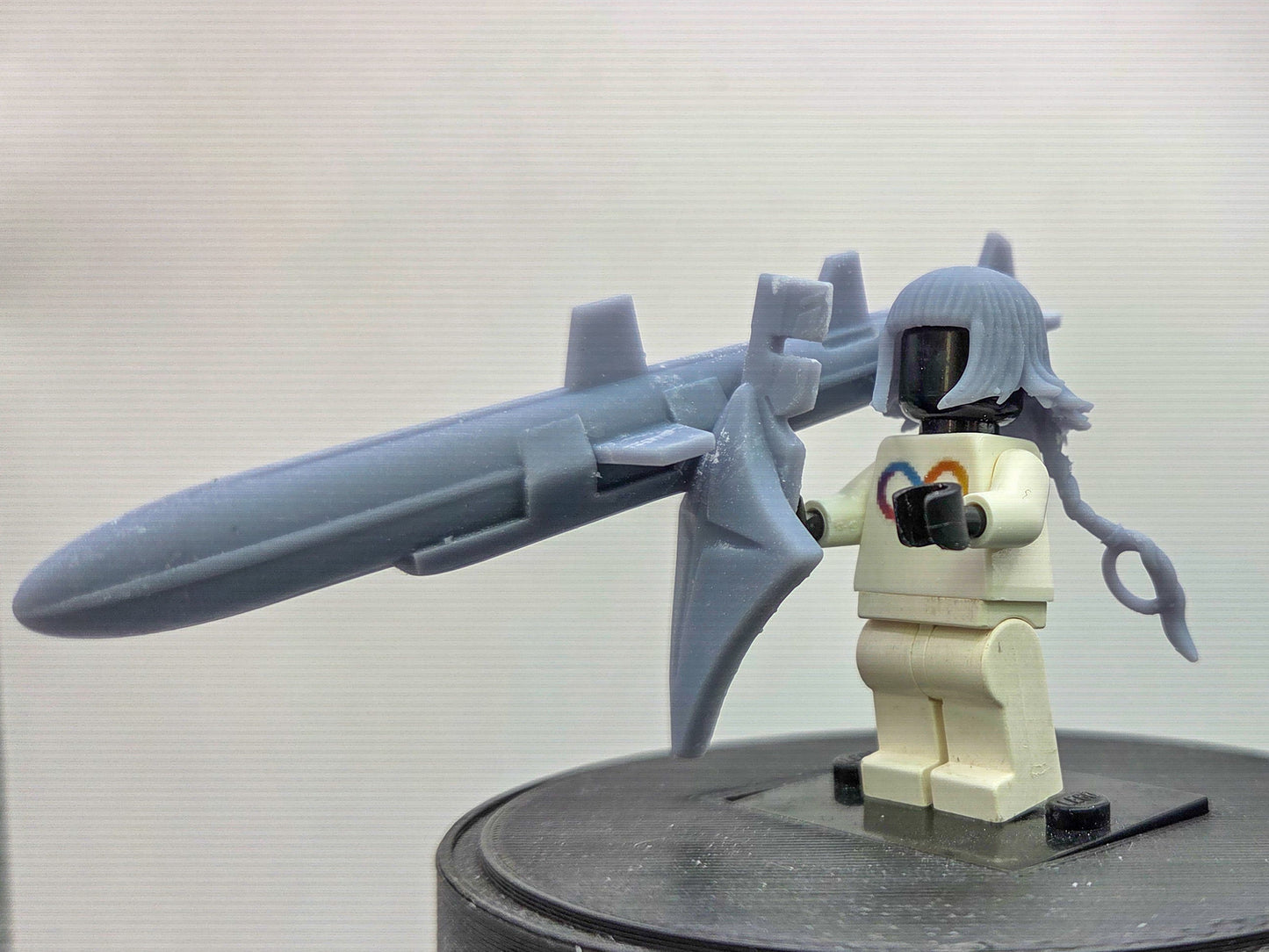 Custom 3D printed female soul fighter with giant rocket!