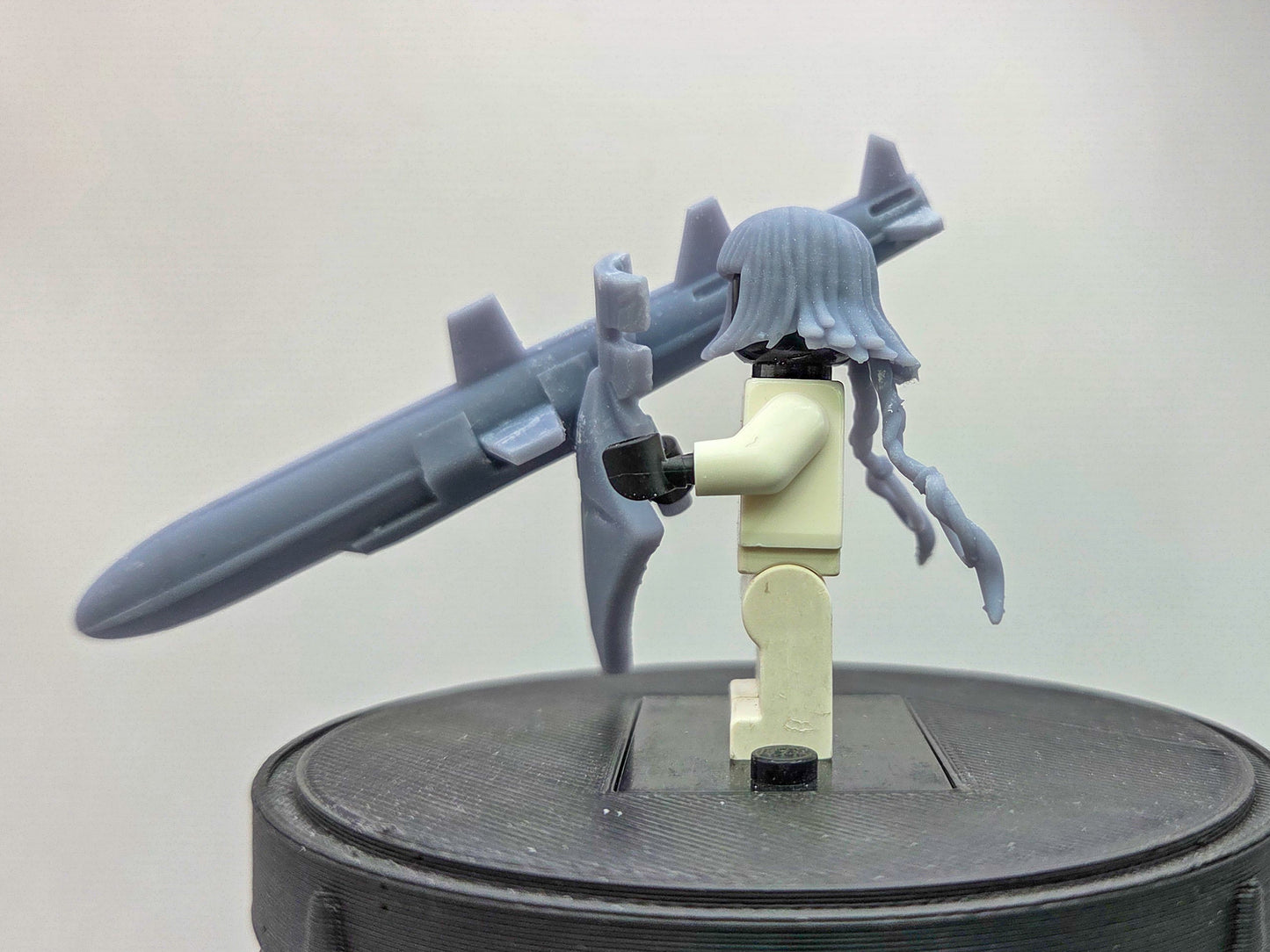 Custom 3D printed female soul fighter with giant rocket!