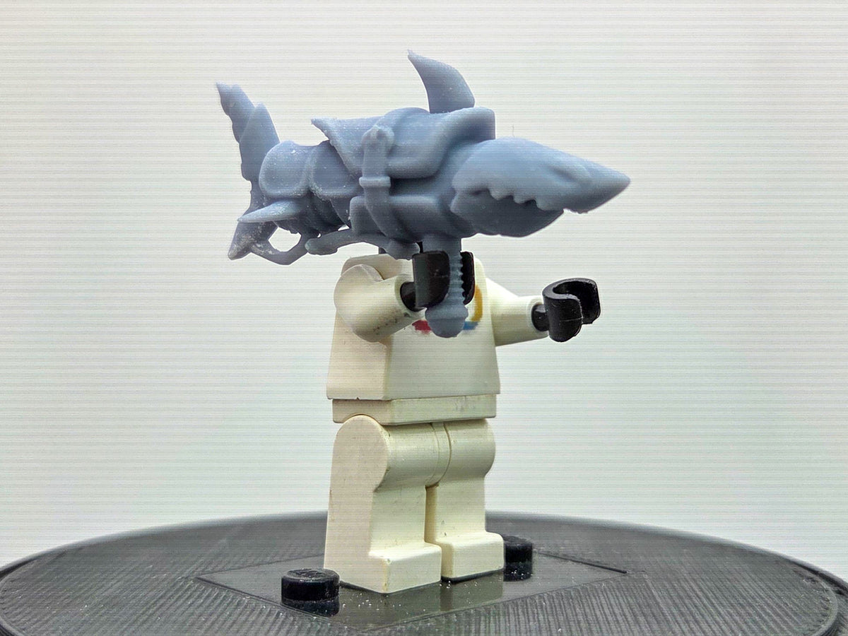 Custom 3D printed rocket launcher of deranged blue haired girl!