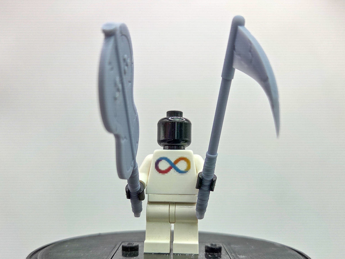Custom 3D printed weapons of villain ninja!