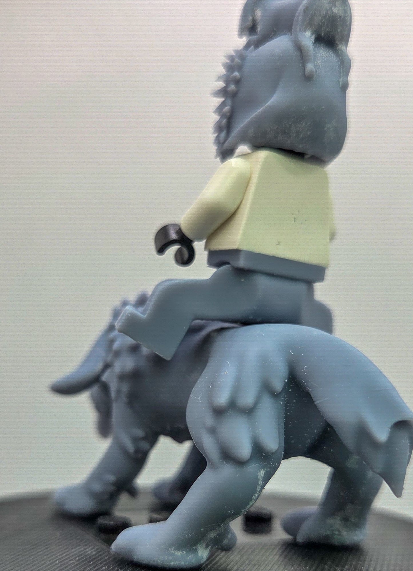 Custom 3D printed ninja dog in hair with dog!