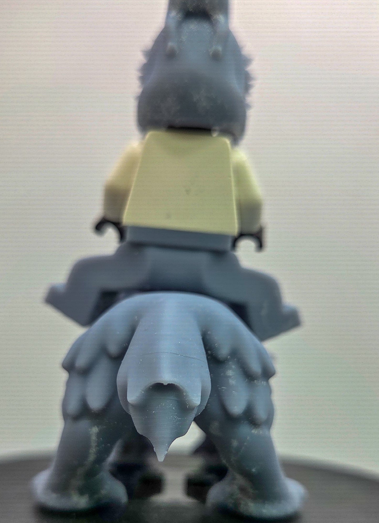 Custom 3D printed ninja dog in hair with dog!