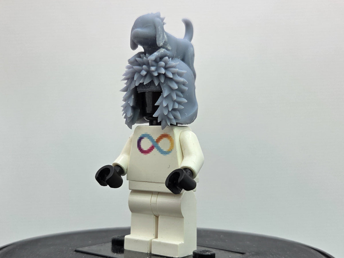 Custom 3D printed dog in hair v2!