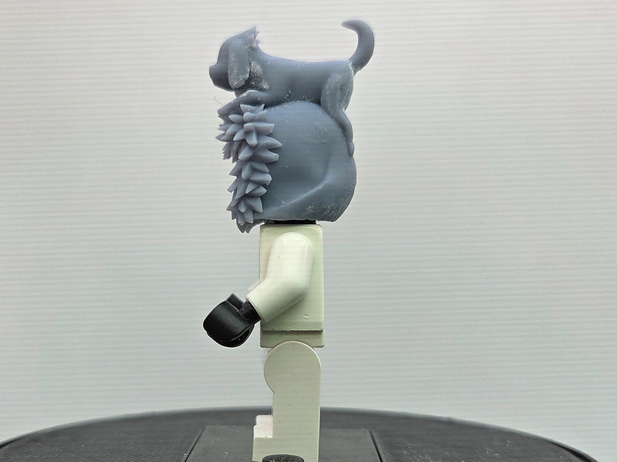 Custom 3D printed dog in hair v2!